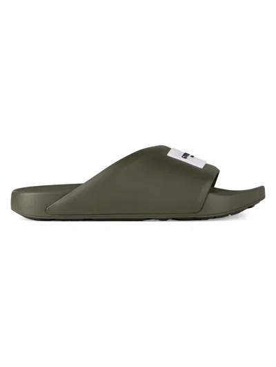 Givenchy Label Slide Flat Mules In Rubber In Brown