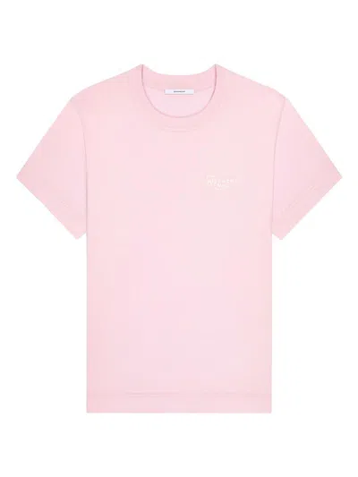 Givenchy Crew Neck Short Sleeve Straight Hem Top In Pink