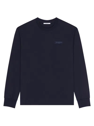 Givenchy Basic Cotton Crewneck Sweatshirt In Blue