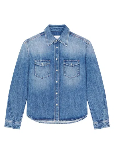 Givenchy Couture Seam Shirt In Shadow Washed Denim Clothing In Blue