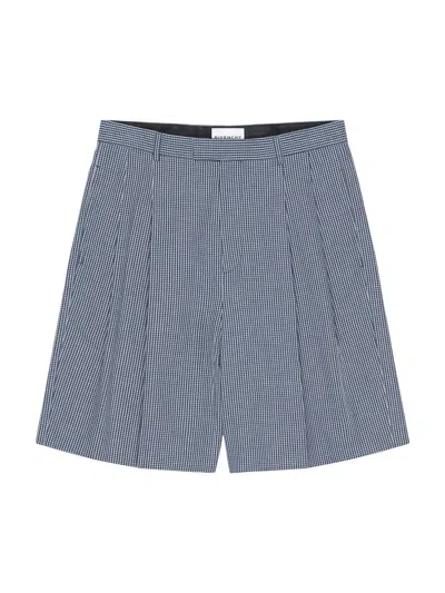 Givenchy Whiteblue Check Pattern Shorts In Blue