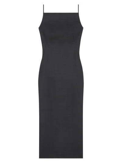 Givenchy Womens Square-neck Sleeveless Crepe-cady Midi Dress Black