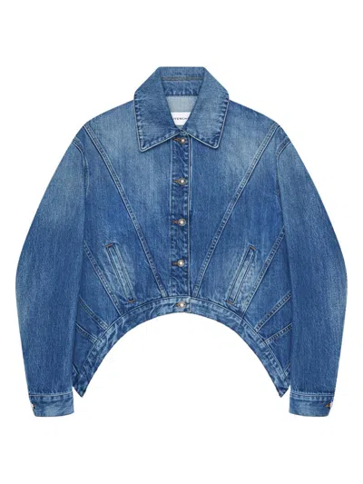 Givenchy Trapeze Jacket In Medium Blue Denim In Blue
