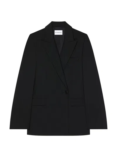 Givenchy Double-breasted Wool-blend Blazer In Black
