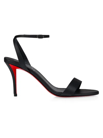 Christian Louboutin Miss Z Leather Red Sole Ankle-strap Sandals In Black