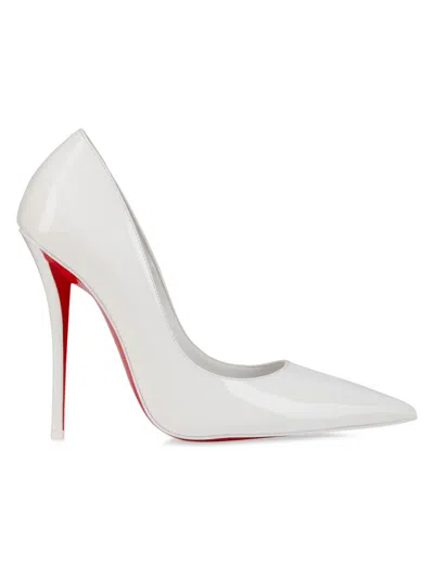 Christian Louboutin Women Miss Z 100mm Pumps In Pearlescent Leather In White