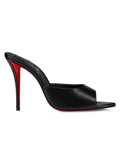 Christian Louboutin Miss Z Patent Leather Peep Toe Mules In Black