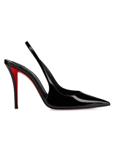 Christian Louboutin Miss Z Sling Patent Leather Slingback Pumps 100 In Black
