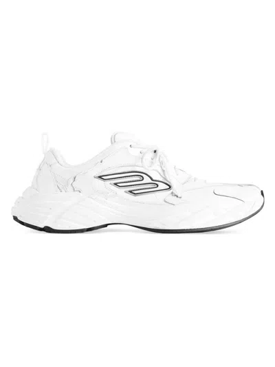 Balenciaga Monday White Low Top Sneakers With Logo Detail And Embossed Size On The Rear In Leather And Fabric M In White