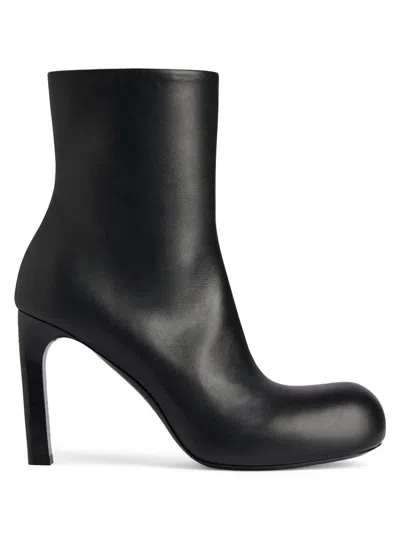 Balenciaga Ankle Bootie With Round Toe Design In Black