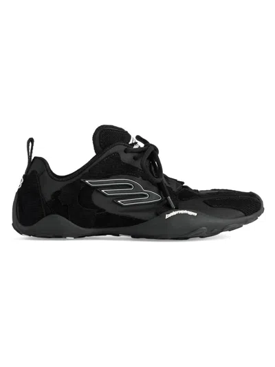 Balenciaga Black Canvas And Corduroy Monday Ultra Sneakers In Black