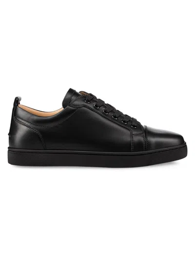 Christian Louboutin Louis Junior Spikes Cap-toe Leather Sneakers In Black