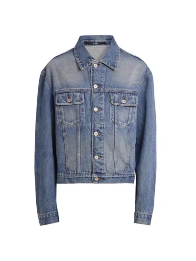 Jacquemus Blue Classic Collar Denim Jacket In Blue