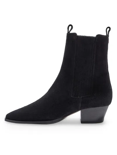 Aeyde Pointed Toe Ankle Boots With Elastic Side Panels In Black