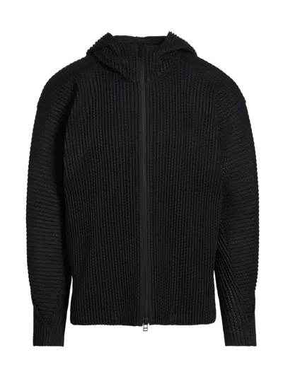 Issey Miyake Black Wickerwork Mesh Jacket In Black
