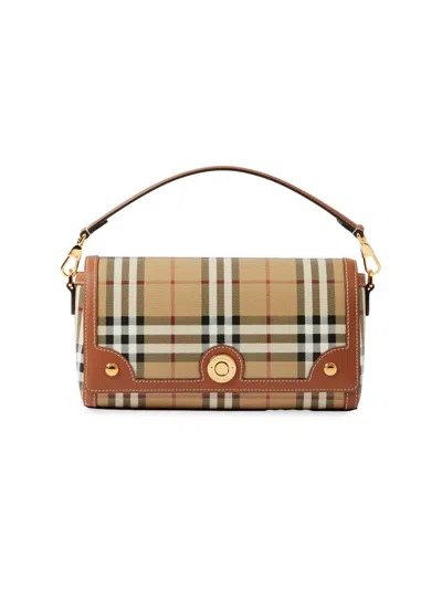 Burberry Vintage Check Logo-plaque Shoulder Bag In Brown