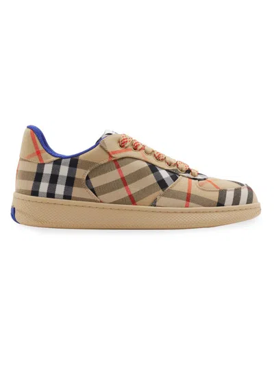 Burberry Embroidered Canvas Terrance Sneakers In Brown