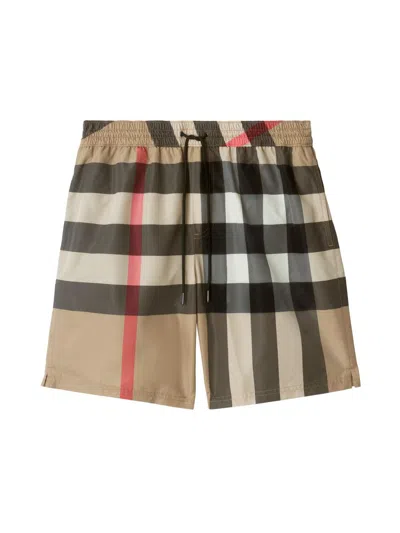 Burberry Ami Paris Light Blue Elasticated Cotton Shorts In Brown