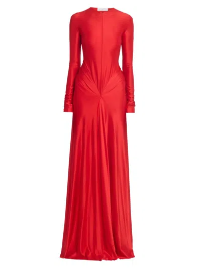 Victoria Beckham Womens Cardinal Red Zip-front Cut-out Stretch-jersey Maxi Dress In Multi