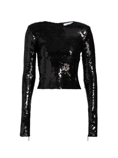 16arlington Loida Sequinned T-shirt In Black