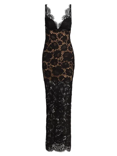 Self-portrait Black Floral Lace Maxi Dress Clothing