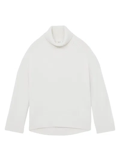 Reiss Womens Cream Brooklyn Roll-neck Wool And Cashmere-blend Jumper In White