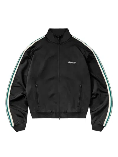 Represent Mens Jet Black Embroidered-logo Striped-taped Woven Track Jacket In Black
