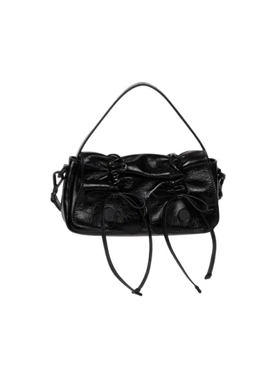 Acne Studios Micro Multipocket Leather Shoulder Bag In Black
