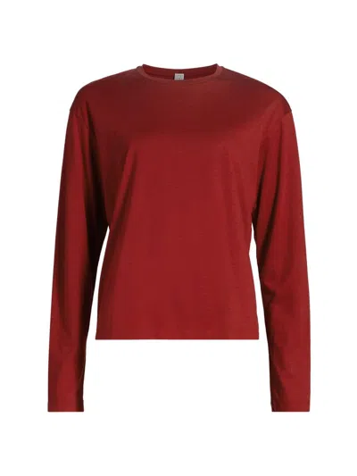 Totême Toteme Classic Long Sleeve T-shirt In Red