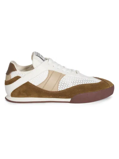 Chloé Kick Mesh And Leather Low-top Sneakers In Brown