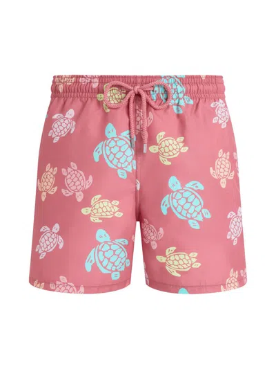 Vilebrequin Tortues Multicolores Printed 5.5 Swim Shorts In Pink