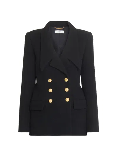 Chloé Women Black Double-breasted Tailored Blazer, L Luxury Blazers For Women Darveys