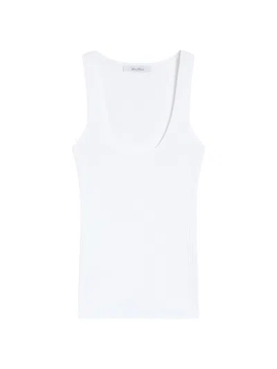 Max Mara Pavido Embroidered-logo Tank Top In White