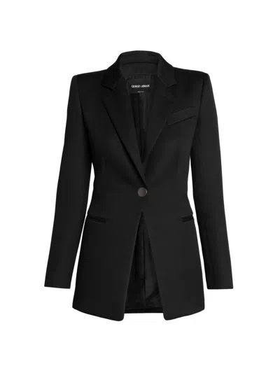 Giorgio Armani Technical Scuba Single-breasted Jacket In Black