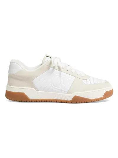 Valentino Garavani Signature Detail Ankle Padding Sneakers With Interchangeable Laces In White