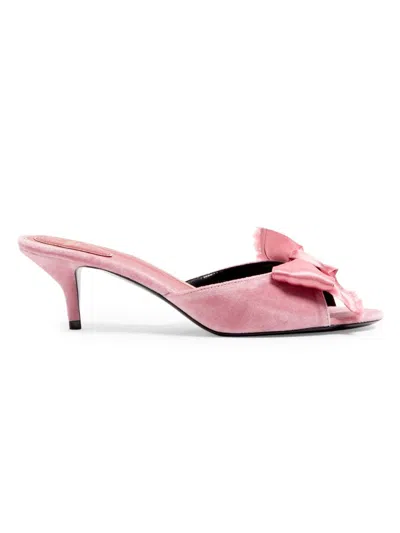 Valentino Garavani Marie A Velvet Slide Sandal 55mm Woman Pink 38