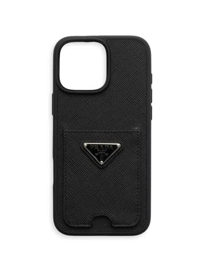Prada Saffiano Leather Case For Iphone 16 Pro Max In Pink