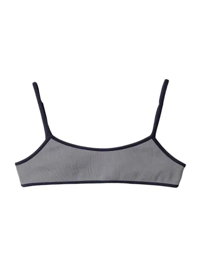 Miu Miu Technical Knit Swimsuit In Gray