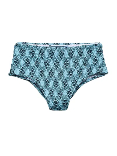 Prada Checked Print Jersey Bikini Bottom In Multi