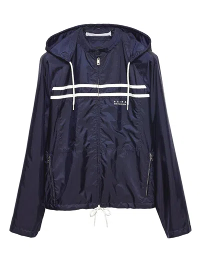Prada Re-nylon Adaptable Oversized Jacket In Blue