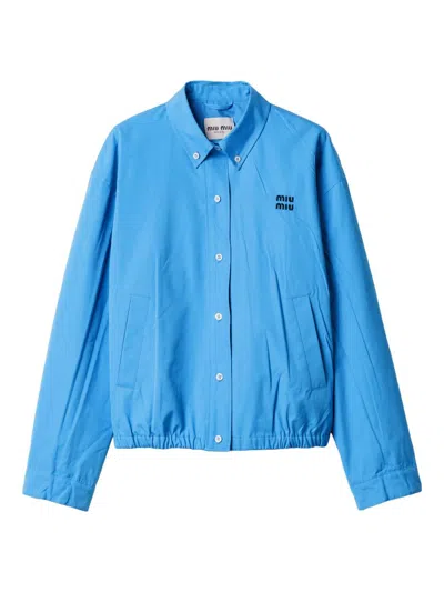 Miu Miu Bomber Jacket In Blue