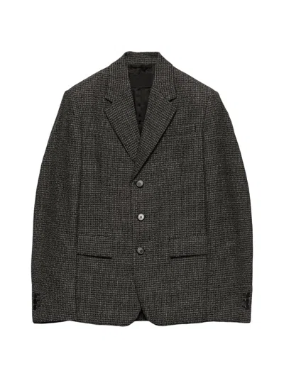 Prada Single-breasted Wool Jacket In Black