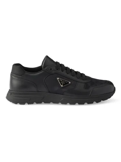 Prada Re-nylon And Leather Prax 2.0 Low-top Sneakers In Black