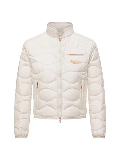 Moncler Tegea Wave-quilted Short Down Jacket In White