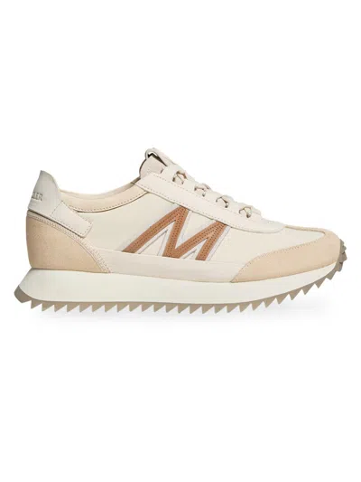 Moncler Pacey2 Suede And Nubuck Low-top Sneakers In Neutral