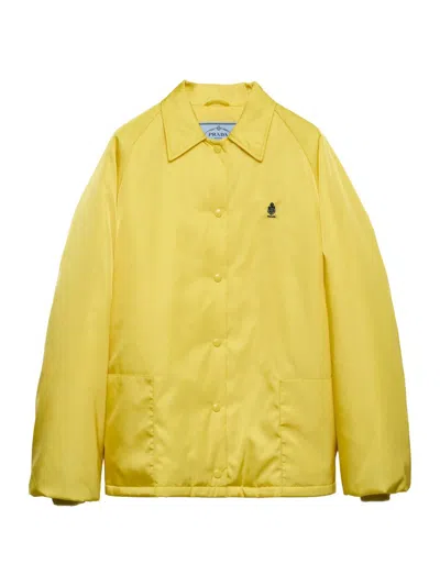 Prada Re-nylon Blouson Jacket In Yellow