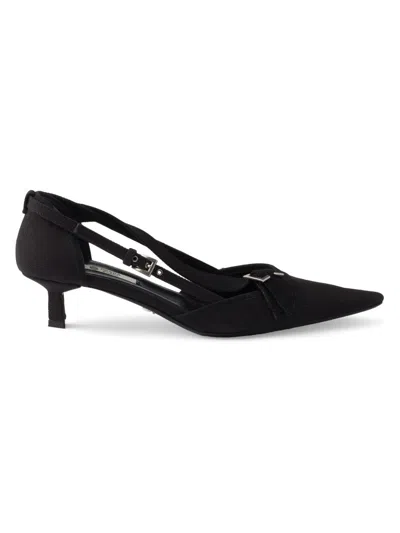 Prada Kitten Heel Pointed Toe Pump In Black