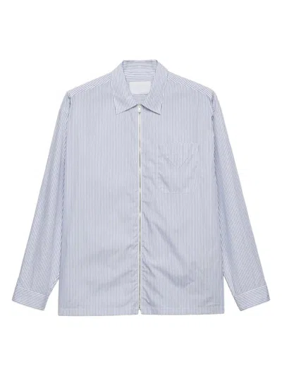 Prada Technical Fabric Shirt With Striped Pattern In Multi
