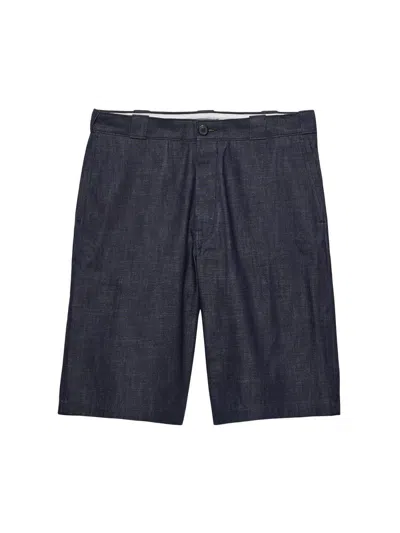 Prada Raw Denim Bermudas In Blue