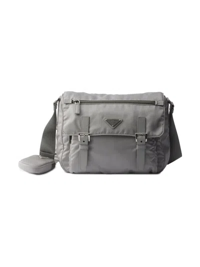 Prada Re-nylon Shoulder Bag In Gray